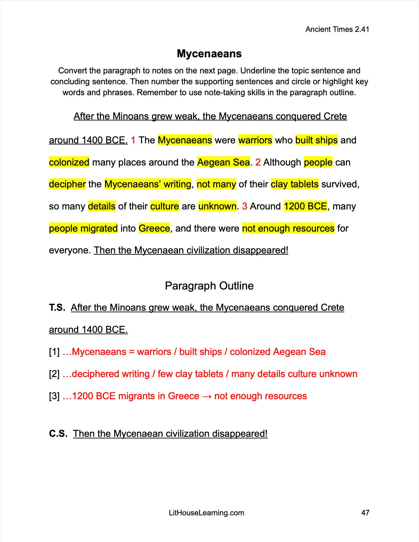 World History: Ancient Times Writing Workbook