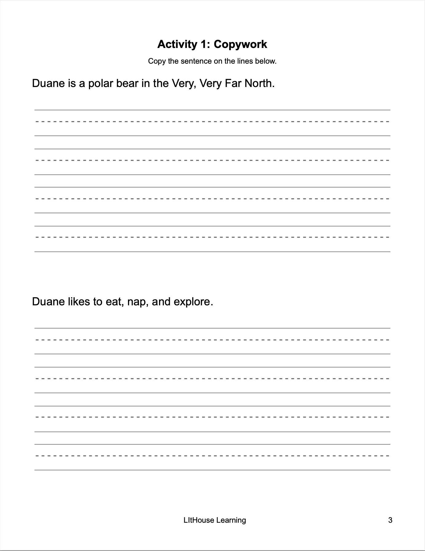 The Very, Very Far North Novel Study