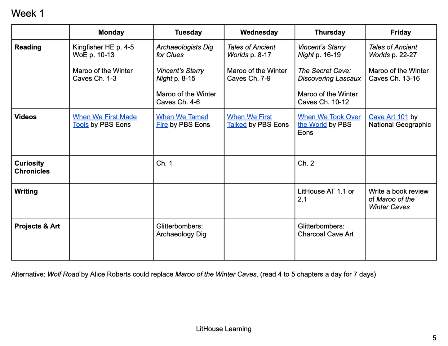 Ancient History Plans for Grades 4-8