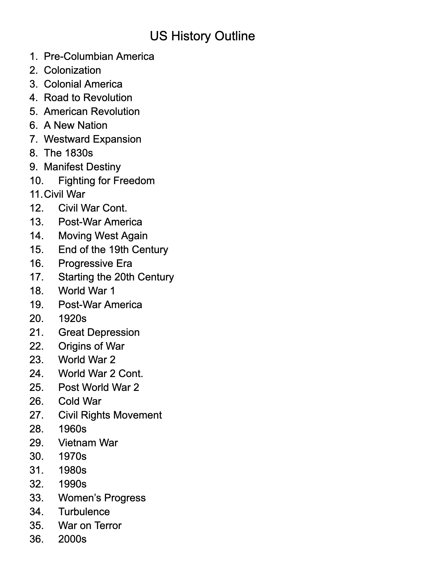 US History Plans