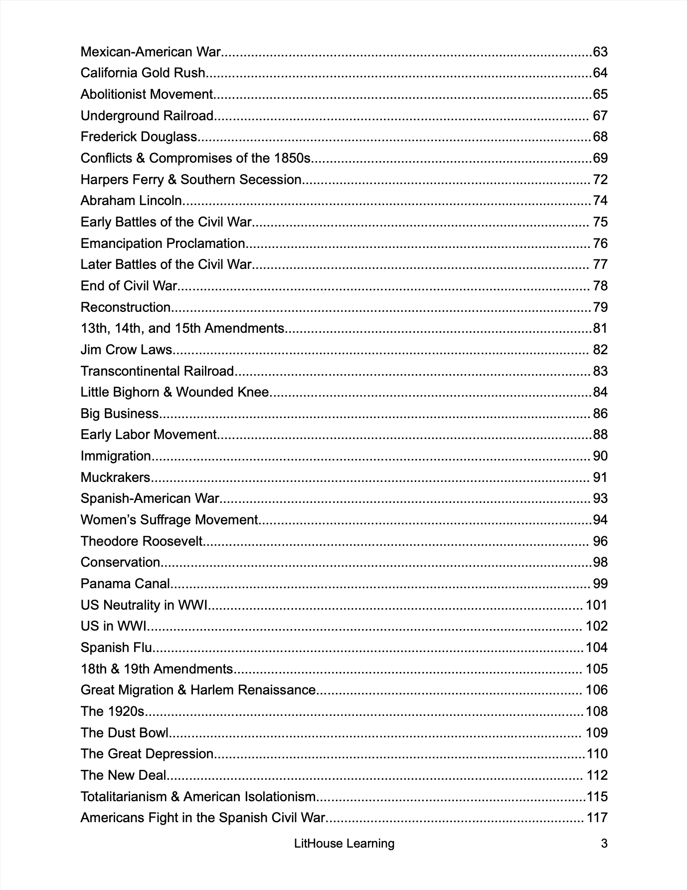 US History Writing Workbook