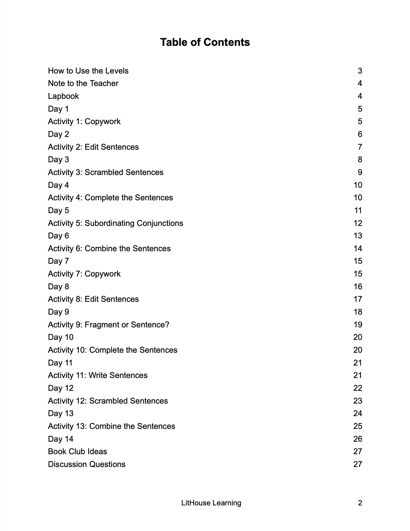 The Wild Robot Novel Study