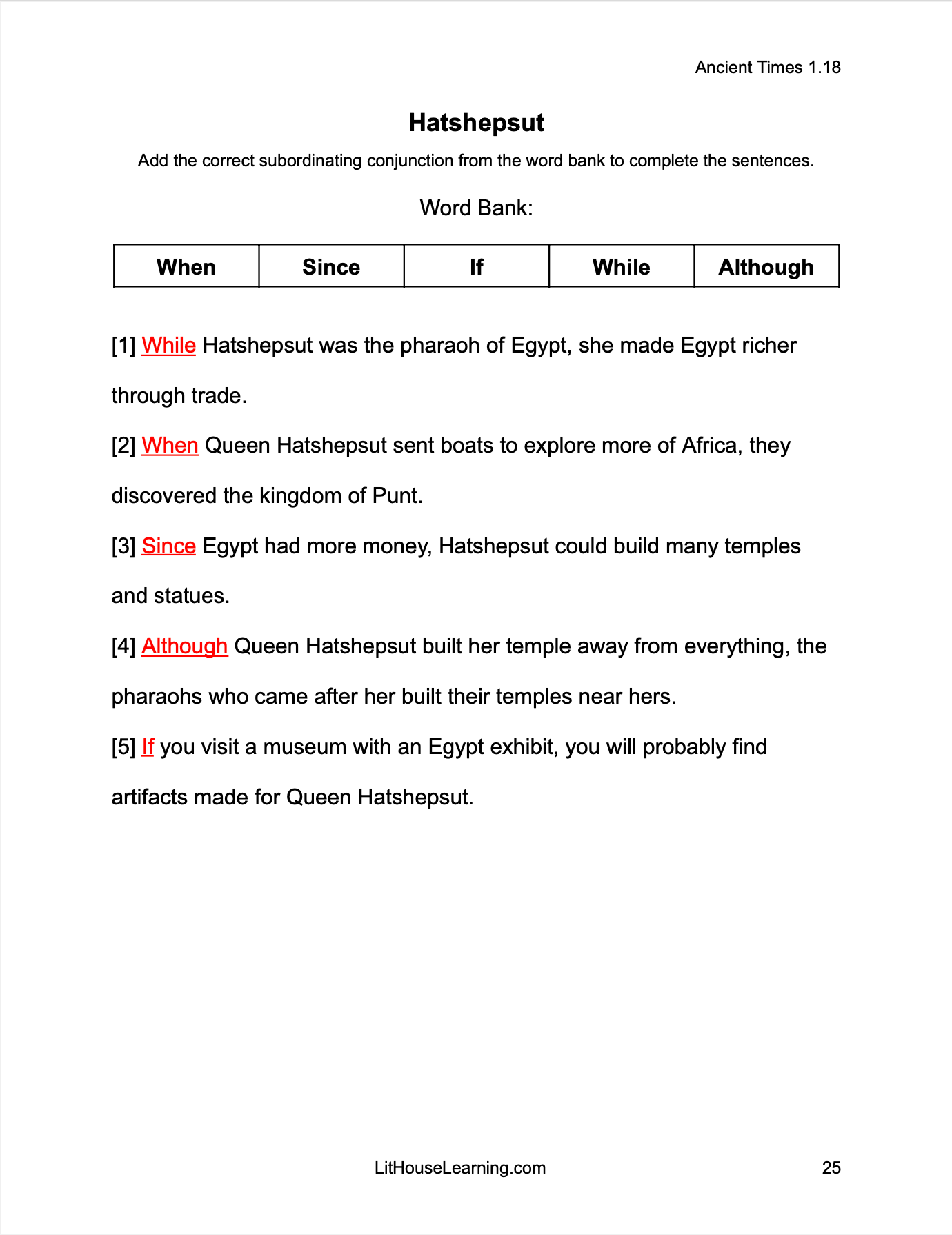 World History: Ancient Times Writing Workbook