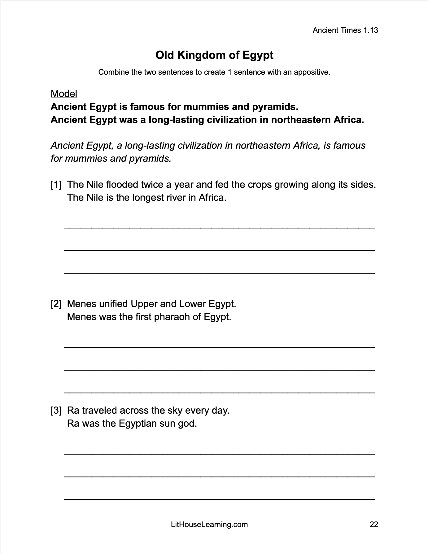 World History: Ancient Times Writing Workbook